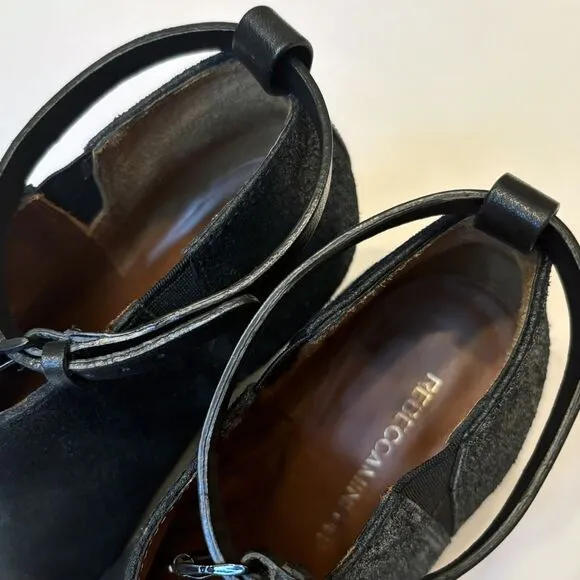 Rebecca Minkoff Women's La Roux Black Glazed Suede Strappy Booties US Size 6‎ M