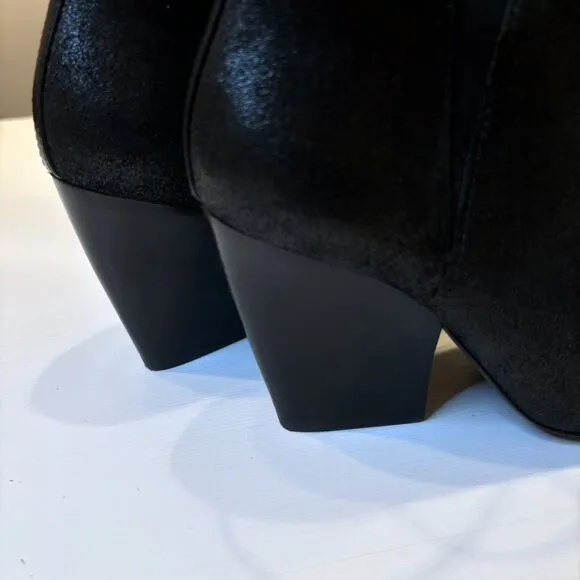 Rebecca Minkoff Women's La Roux Black Glazed Suede Strappy Booties US Size 6‎ M