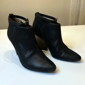 Rebecca Minkoff Women's La Roux Black Glazed Suede Strappy Booties US Size 6‎ M