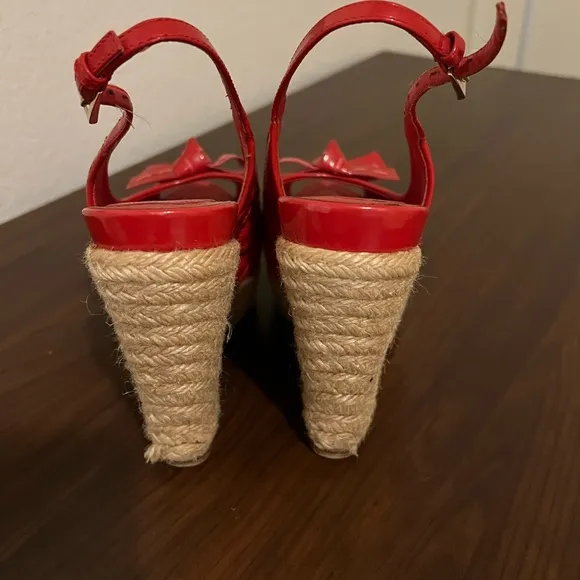 Red Wedge Sandals