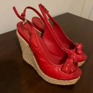 Red Wedge Sandals