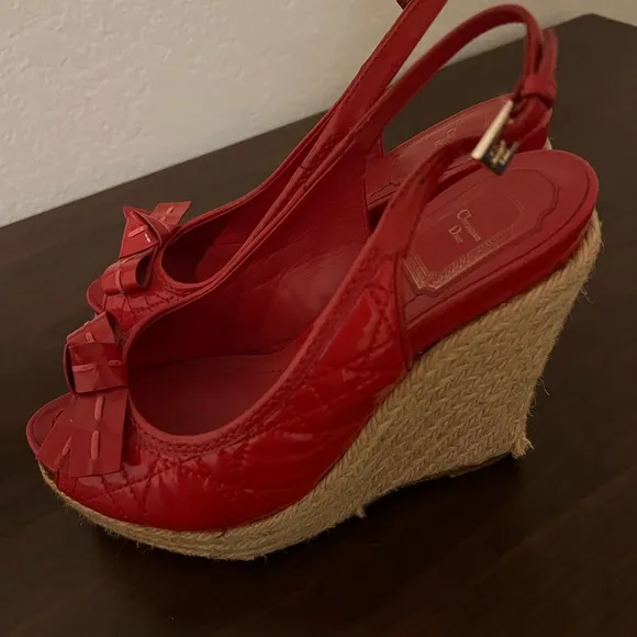 Red Wedge Sandals