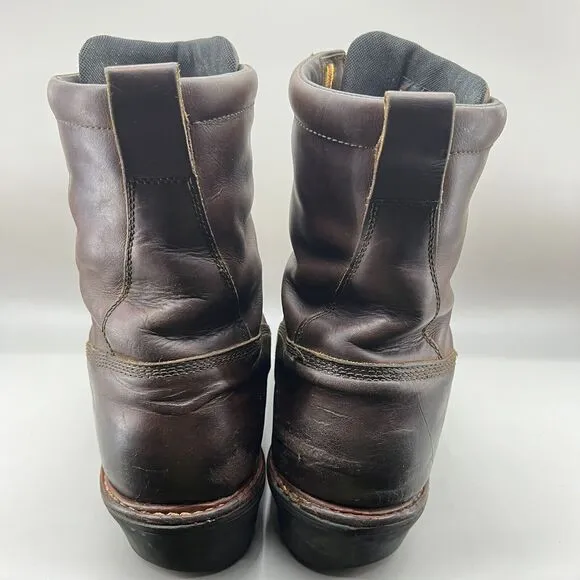 Red Wing LoggerMax 616 Men Size 15 D Boots Brown Leather 9” Waterproof Insulated