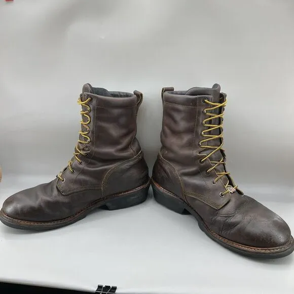 Red Wing LoggerMax 616 Men Size 15 D Boots Brown Leather 9” Waterproof Insulated