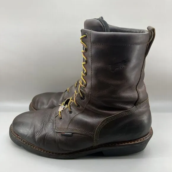 Red Wing LoggerMax 616 Men Size 15 D Boots Brown Leather 9” Waterproof Insulated