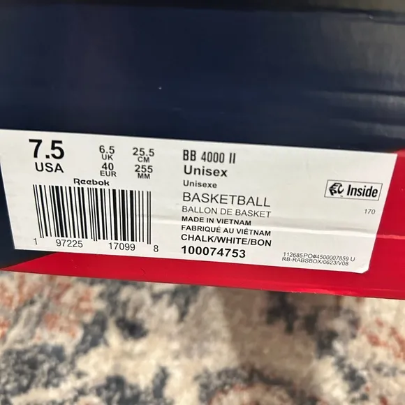 Reebok BB 4000 ll Basketball Classic Chalk /White /Bone Sneakers NWT