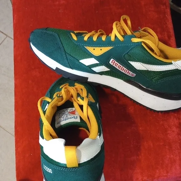 Reebok Men's Green and Yellow Sneakers