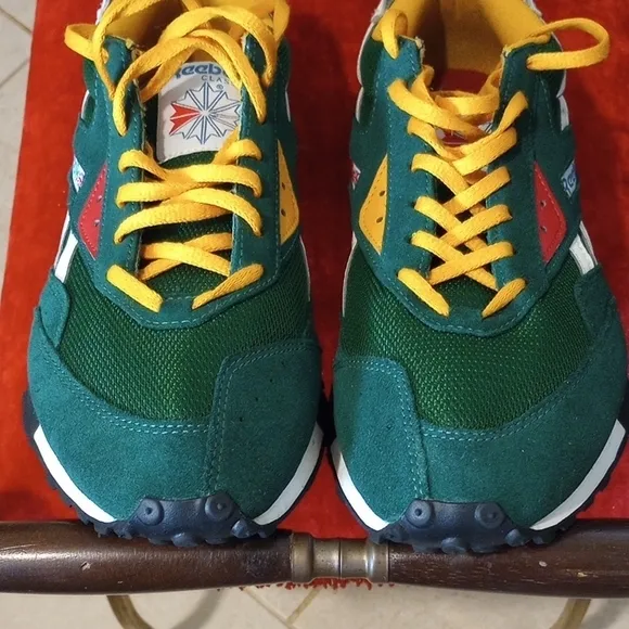 Reebok Men's Green and Yellow Sneakers