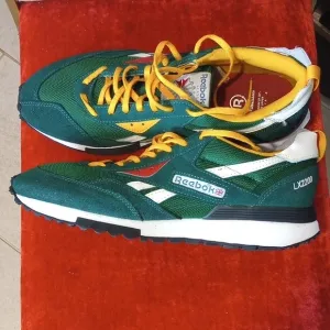 Reebok Men's Green and Yellow Sneakers