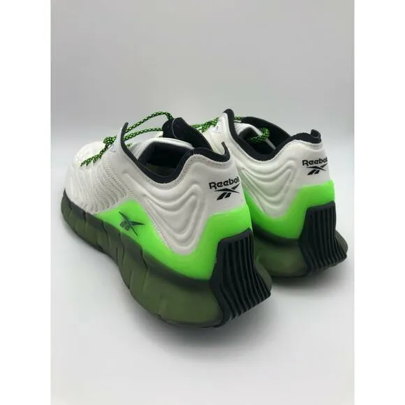 Reebok Men’s Zig Kinetica Running Shoes White/Solar Green FZ3101 Size 10