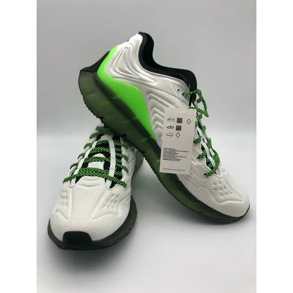 Reebok Men’s Zig Kinetica Running Shoes White/Solar Green FZ3101 Size 10