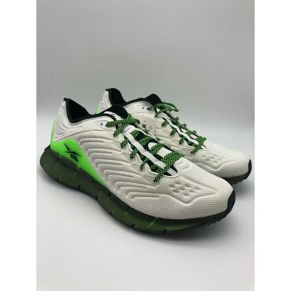 Reebok Men’s Zig Kinetica Running Shoes White/Solar Green FZ3101 Size 10