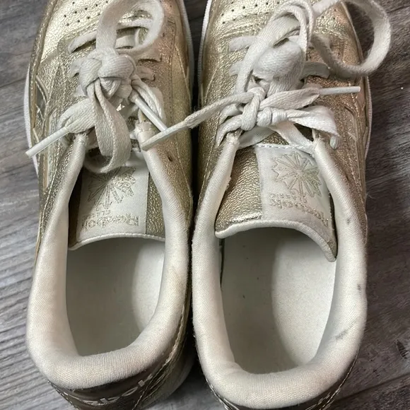 Reebok Metallic Gold Classic Sneakers