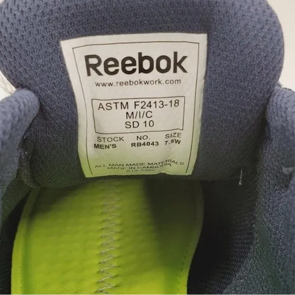 REEBOK NWT Men’s IOB Navy Blue Sneakers Alloy Size: 7.5 US UNISEX