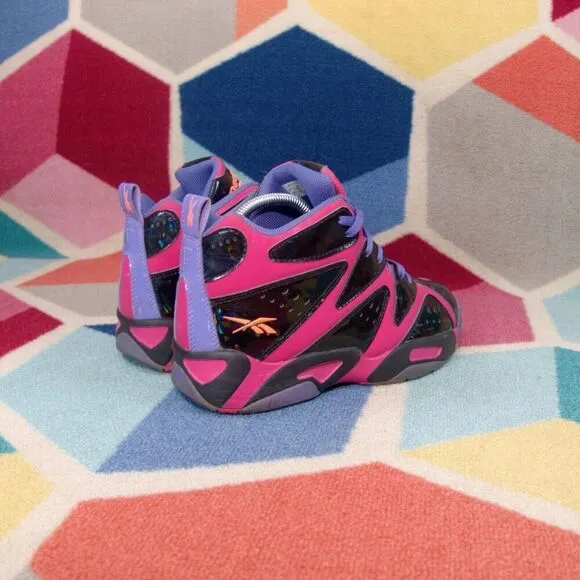 Reebok Kamikaze 1 Mid Pink Fusion Black Purple Basketball Sneakers Unisex 7 US