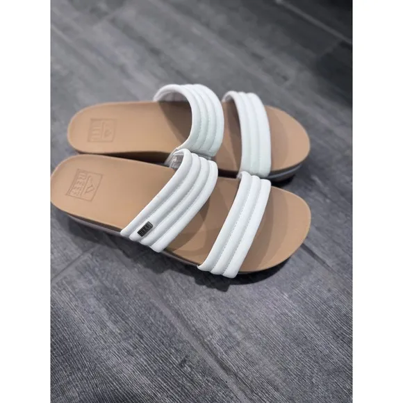 Reef Women's Kaia 2-Bar Sandals White Size 10 Slides