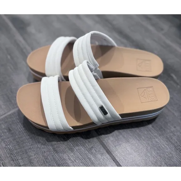 Reef Women's Kaia 2-Bar Sandals White Size 10 Slides