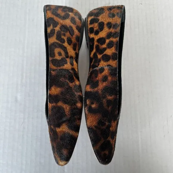 Reformation Prudence Ballet Flats Leopard Haircalf Slip On Casual Shoes Size 7