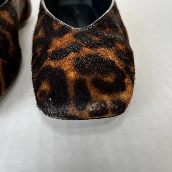 Reformation Prudence Ballet Flats Leopard Haircalf Slip On Casual Shoes Size 7