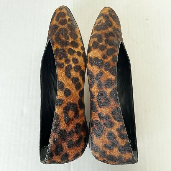 Reformation Prudence Ballet Flats Leopard Haircalf Slip On Casual Shoes Size 7
