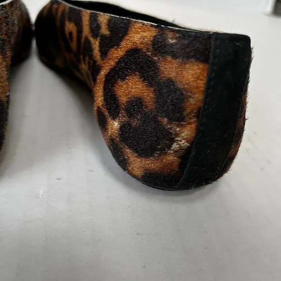 Reformation Prudence Ballet Flats Leopard Haircalf Slip On Casual Shoes Size 7
