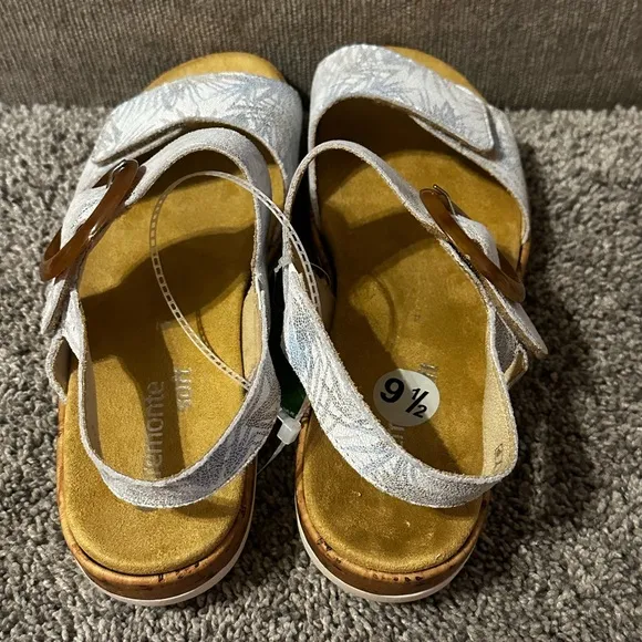 Remonte Soft Women’s Blue/Tan  Floral‎ Slingback Sandals Size 9.5