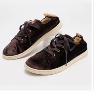 Revitalign brown, velvet sneakers
