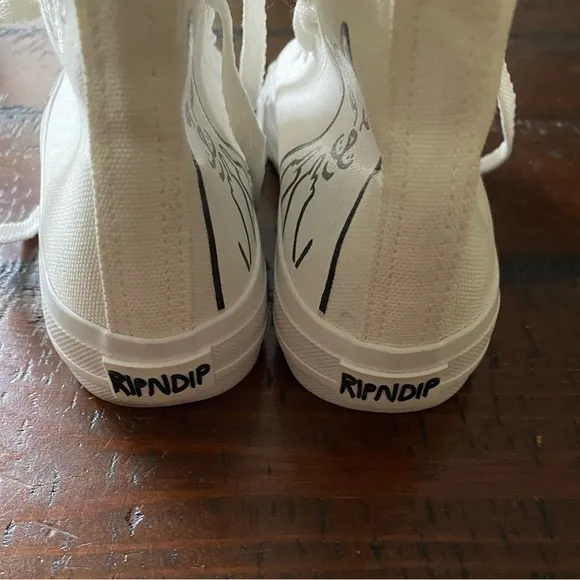 Ripndip white hightop converse style sneakers shoes unisex size 4 NWOT ~