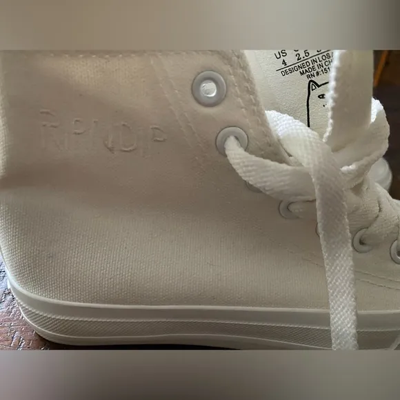 Ripndip white hightop converse style sneakers shoes unisex size 4 NWOT ~