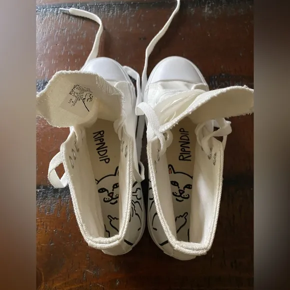 Ripndip white hightop converse style sneakers shoes unisex size 4 NWOT ~