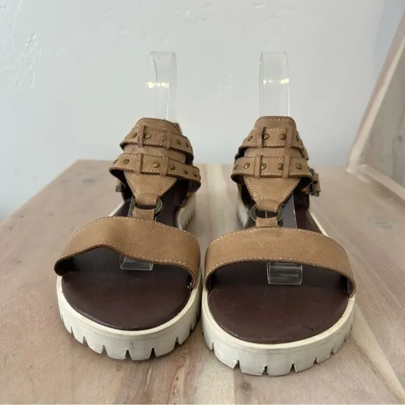 Roan By Bed Stu Ibis Studded Ankle Leather Boho Sandals Shoes Size 7.5