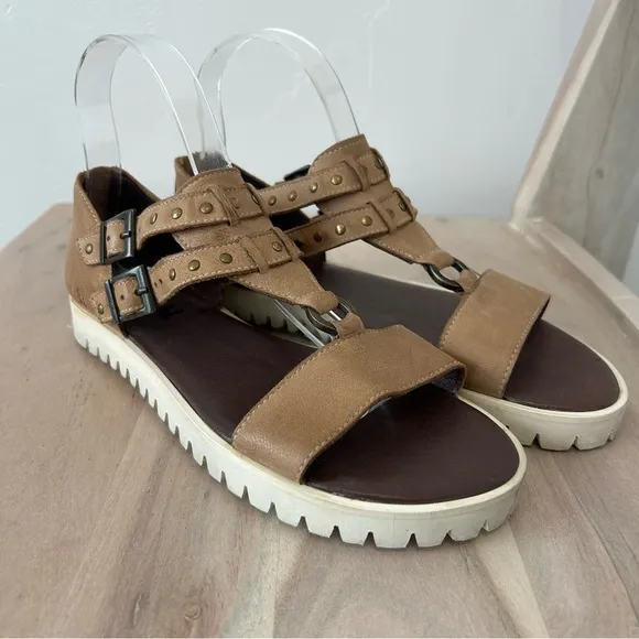 Roan By Bed Stu Ibis Studded Ankle Leather Boho Sandals Shoes Size 7.5