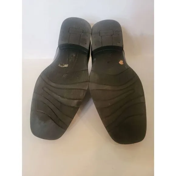 Rocus Men's Black Lace-Up Square Toe Dress Shoes Size 9.5