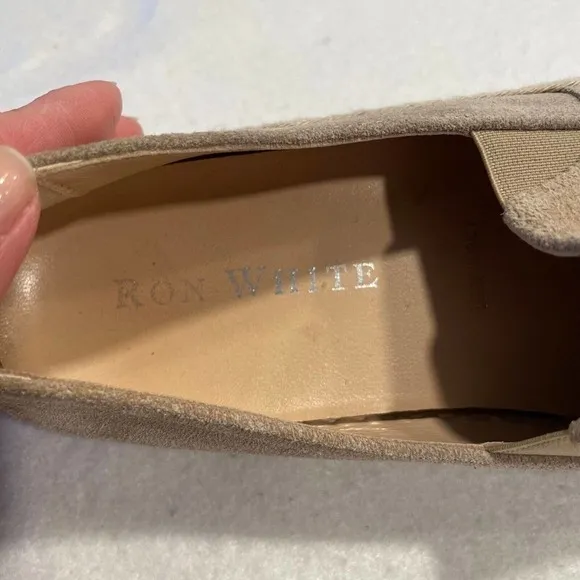 Ron White Delilah Suede Espadrille Loafer 36/US 5.5 Beige Slip On Made in Italy