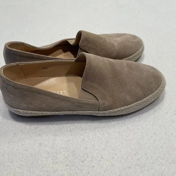 Ron White Delilah Suede Espadrille Loafer 36/US 5.5 Beige Slip On Made in Italy