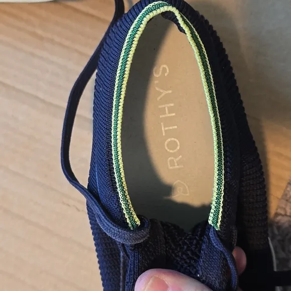 Rothy's Black and Green Sneakers