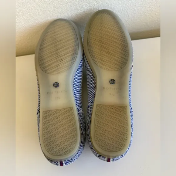 Rothy's Blue Mirror Reflective Stripe Flats Shoes Ballet OG 🦄