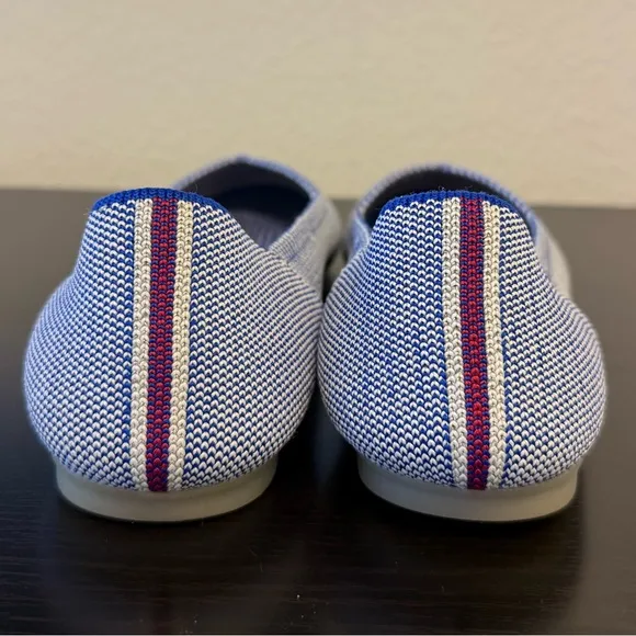 Rothy's Blue Mirror Reflective Stripe Flats Shoes Ballet OG 🦄
