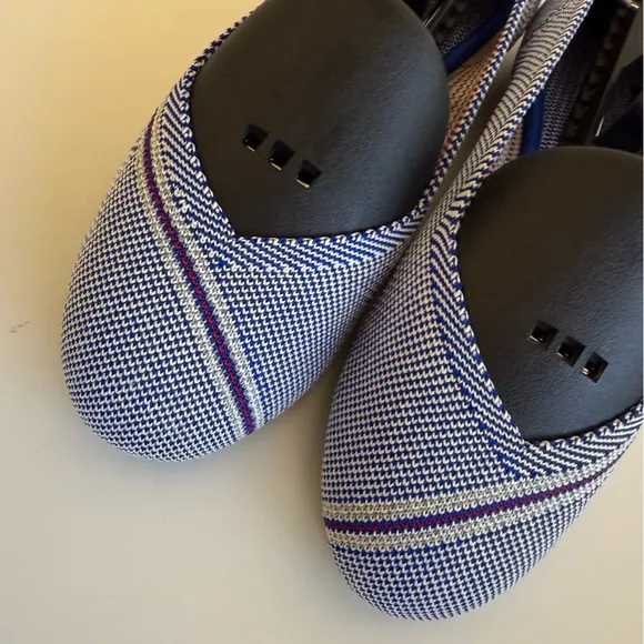 Rothy's Blue Mirror Reflective Stripe Flats Shoes Ballet OG 🦄