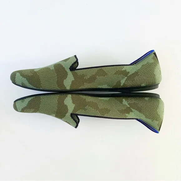 ROTHYS CAMO OLIVE GREEN PRINT KNIT THE LOAFER SLIP ON SHOES SIZE 11