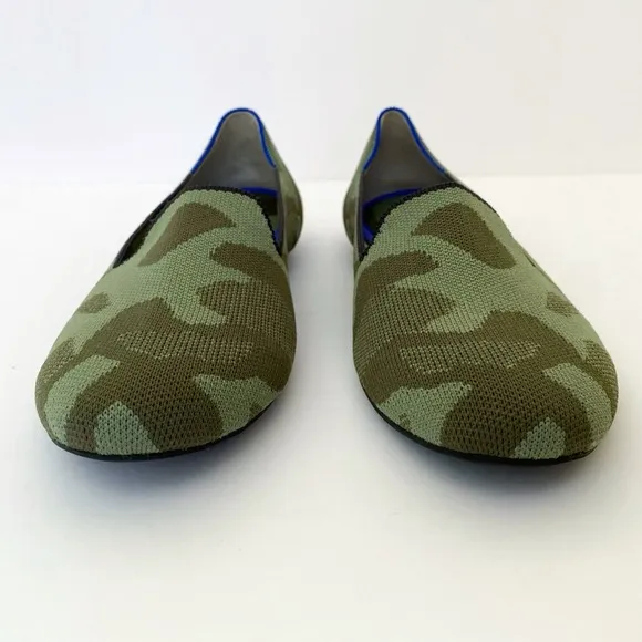 ROTHYS CAMO OLIVE GREEN PRINT KNIT THE LOAFER SLIP ON SHOES SIZE 11