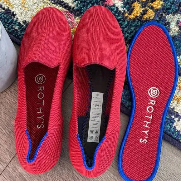 Rothys dark red size 5.5 woman’s flat loafers