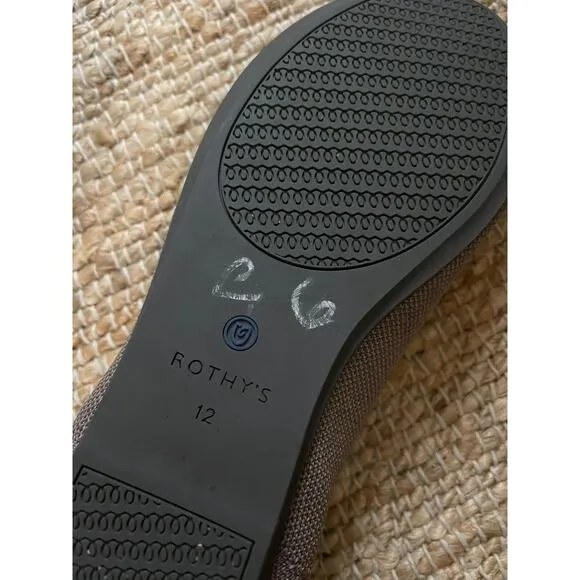 Rothys Flats 12 Loafers Mocha Gray Round Toe Comfort Ballet Shoes Slip On