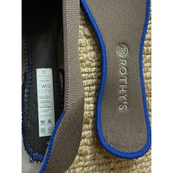 Rothys Flats 12 Loafers Mocha Gray Round Toe Comfort Ballet Shoes Slip On