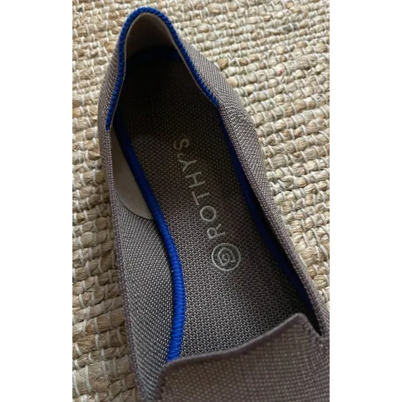 Rothys Flats 12 Loafers Mocha Gray Round Toe Comfort Ballet Shoes Slip On