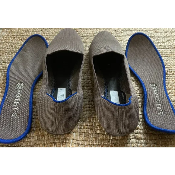 Rothys Flats 12 Loafers Mocha Gray Round Toe Comfort Ballet Shoes Slip On