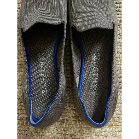 Rothys Flats 12 Loafers Mocha Gray Round Toe Comfort Ballet Shoes Slip On