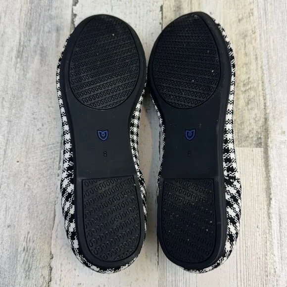 Rothy's picnic black and white flats shoes size 8