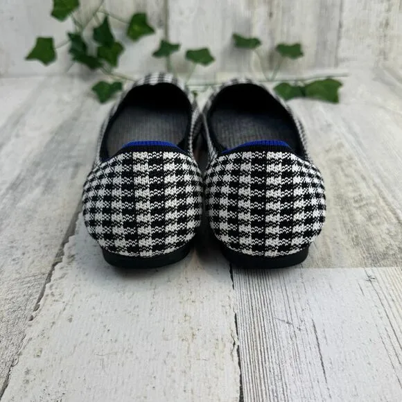 Rothy's picnic black and white flats shoes size 8