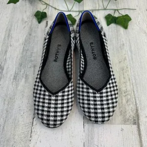 Rothy's picnic black and white flats shoes size 8
